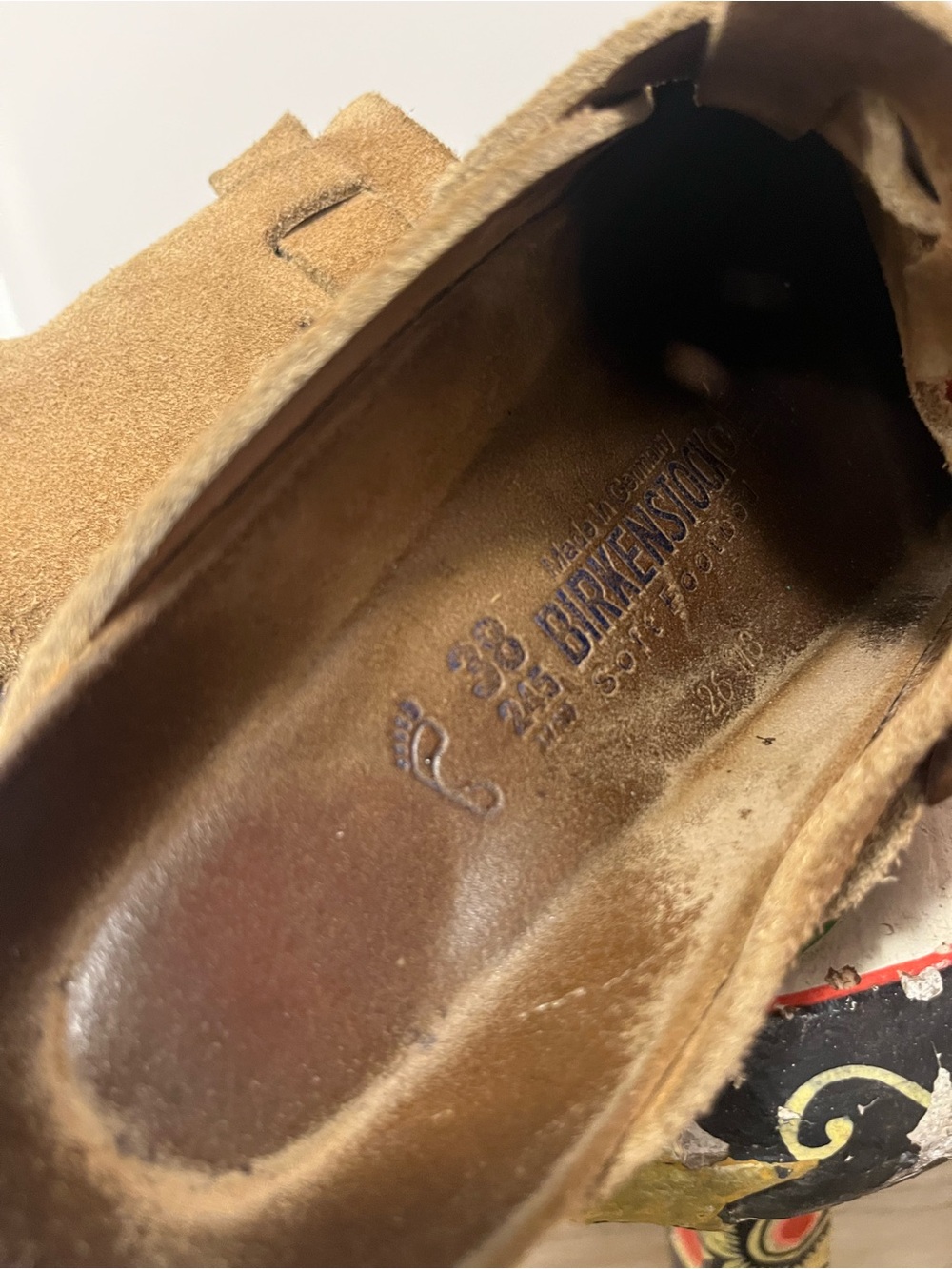 Birkenstock Boston 38 soft footbed Tan Suede Slip-On Clog